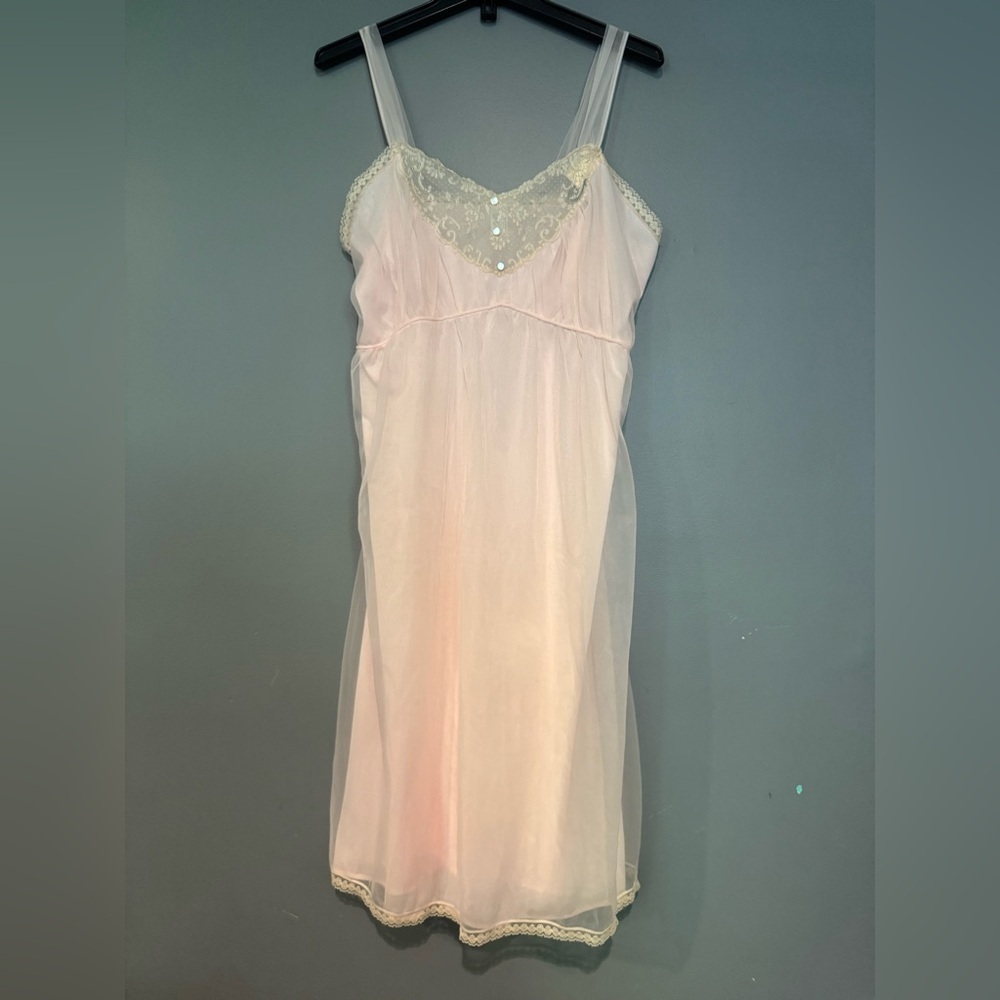 LISETTE‎ vintage Pink Lace Chemise Intimates Sleepwear